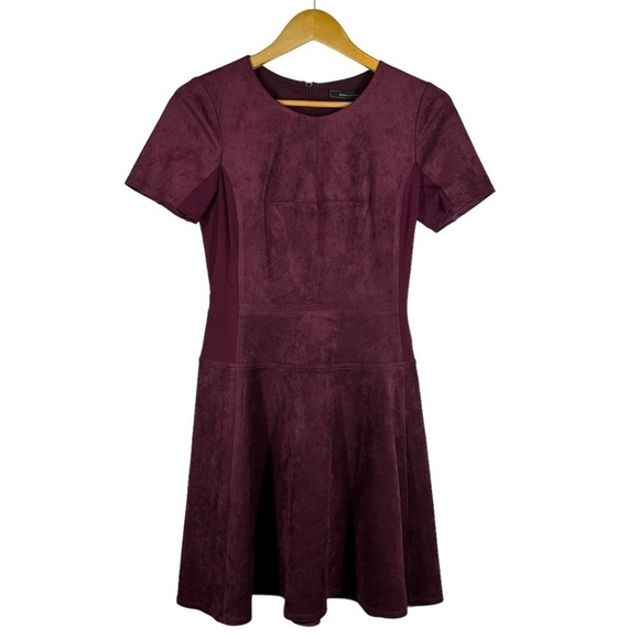 BCBGMaxazria Darra Faux Suede Dress in Bordeaux 6 - Picture 2 of 9